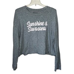 Miken Flow Sunshine & Savasana Cropped Long Sleeved Tee Size Large